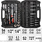Yato Werkzeugkoffer Set 94tlg Ratschen Steckschlüssel 1/4" 1/2" Langnüsse Bits