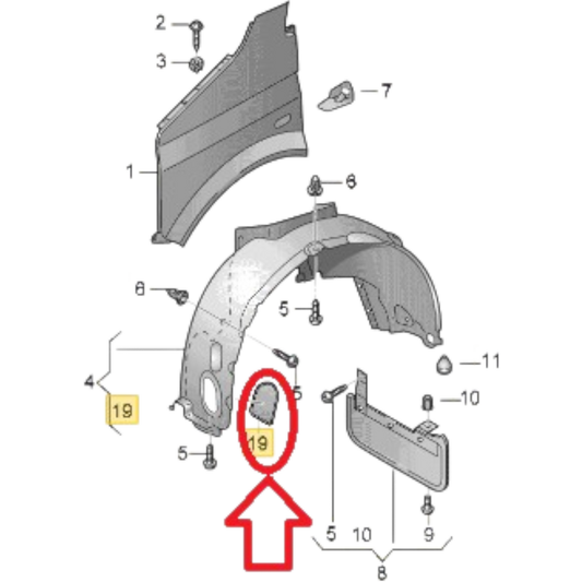 Radkasten Deckel Radhausschale Kotflügel Abdeckung vorn für VW Transporter VI T6