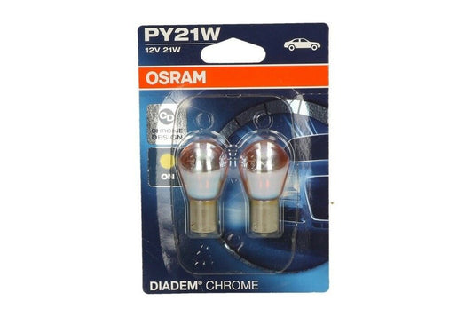 Osram PY21W Chrome Diadem Blinker lamp ball lamp light bulb 12V 21W Bau15s