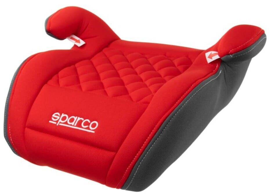 SPARCO F100K KINDERSITZ 4-12 Jahre SITZERHÖHUNG 15-36 kg ROT gesteppt ECE R44/04