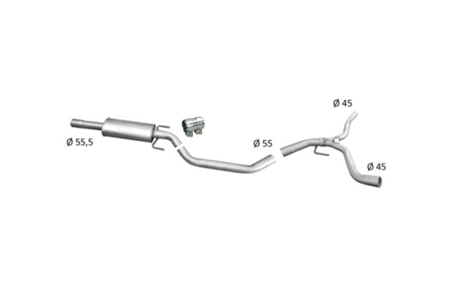 Mittelschalldämpfer Mitteltopf Auspuff mitte Opel Vectra C 2,2 direct Z22YH GTS