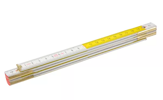 Topex Zollstock Meterstab Gliedermassstab Holzstab Messstab Handwerk 2Meter weiß