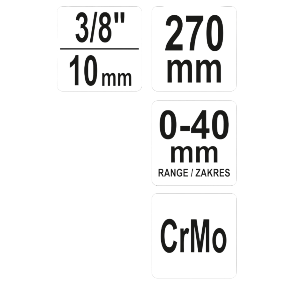 Zange Achsmanschetten Gelenkmanschetten-Schelle 270mm CrMo-Stahl  3/8" 0-40 mm