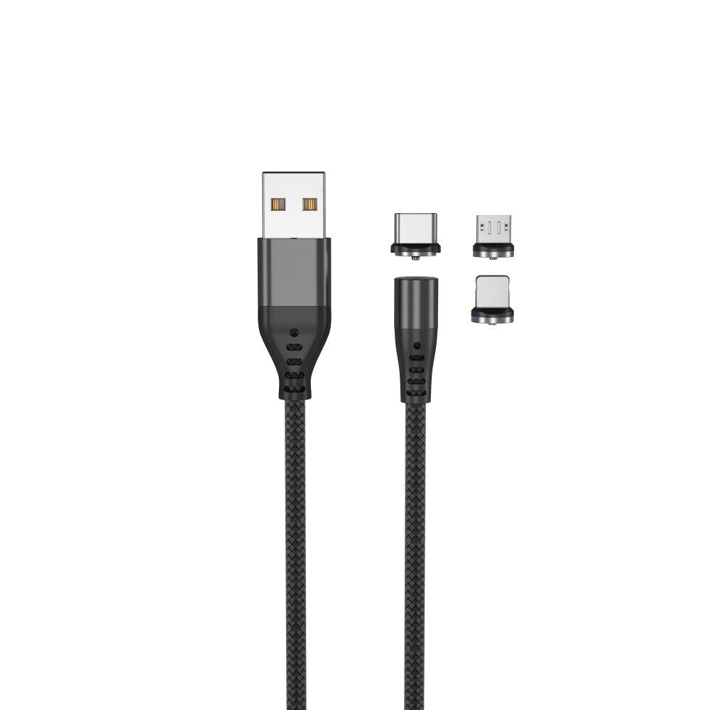 USB Adapter Kabel magnetisch wechselbar USB-C microUSB 8PIN für IPhone 1,0m 2A