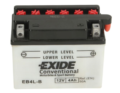 EXIDE YB4L-B AGM Motorradbatterie Batterie 12V 4AH Vespa Peugeot Piaggio Simson