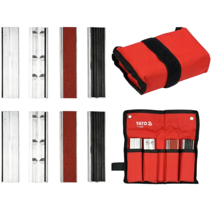Schutzbacken Set 8tlg Schraubstock 125mm Alu magnetisch Gummi Kunststoff Kerben