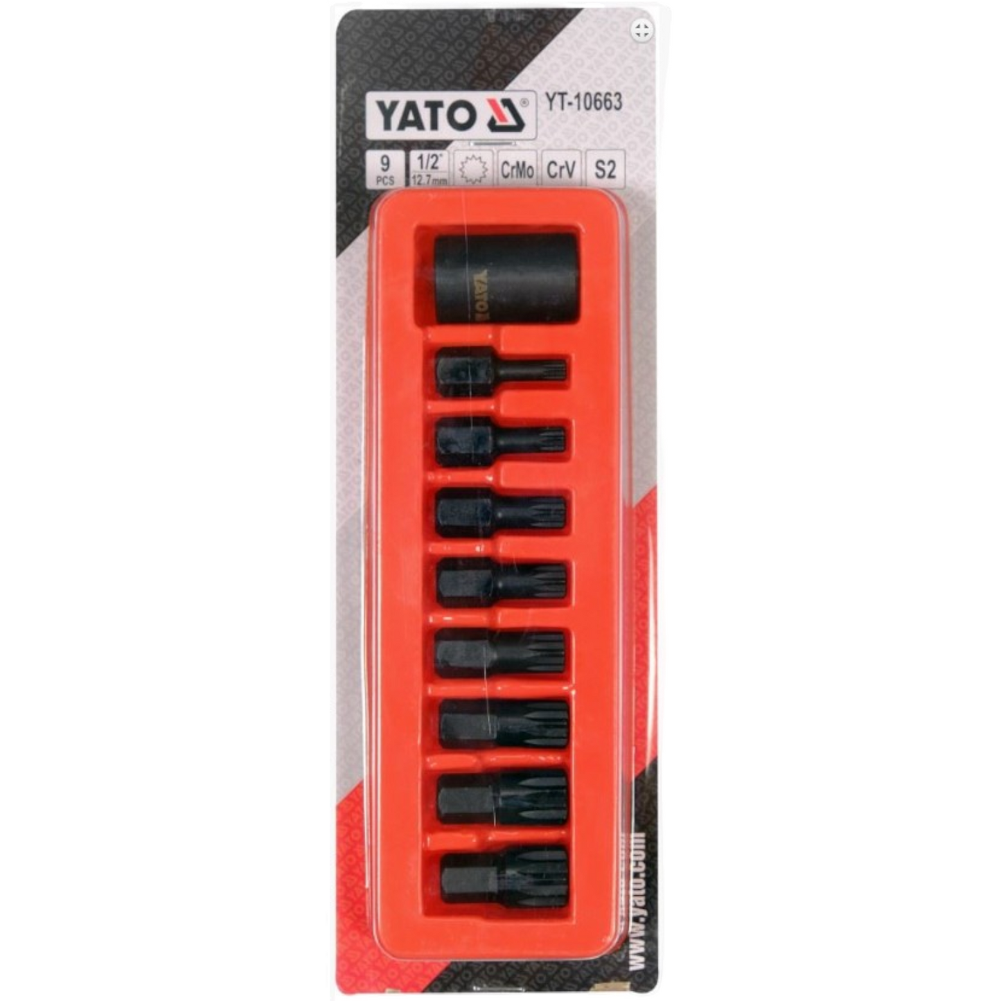 Vielzahn-Schlagschrauber-Nuss Satz 9tlg SPLINE CrMo M6 M8 M9 M10 M12 M14 M16 M18