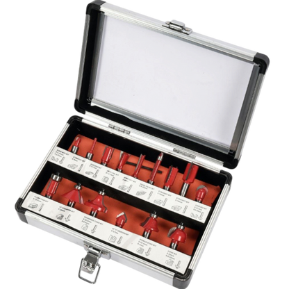 Fräsersatz Nutfräser Oberfräser Holzfräser Set 15tlg hartmetall 8mm Schaft