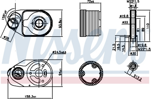 Nissens Ölkühler Motoröl für Iveco Daily V 3,0 107KW Fiat Ducato 244 250 2,3 D