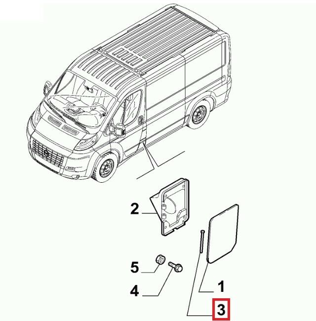 Bolzen Abbey tank flap fastening cladding tank filler socket for Ducato