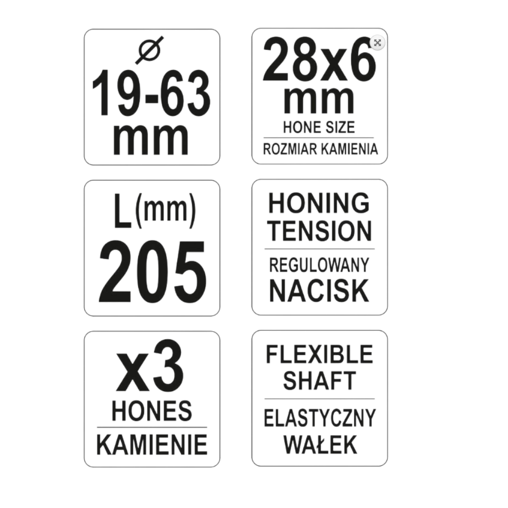 Honwerkzeug Zylinderhonmaschine x3 Hongerät Honleisten 205mm Honahle 19-63mm
