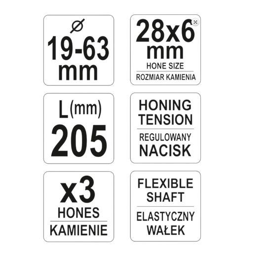 Honwerkzeug Zylinderhonmaschine x3 Hongerät Honleisten 205mm Honahle 19-63mm