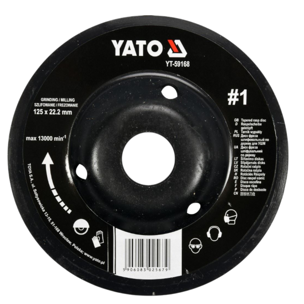 Schleifscheibe Holzraspel 125x22,2mm Raspelscheibe 13000min1 Universalraspel #1