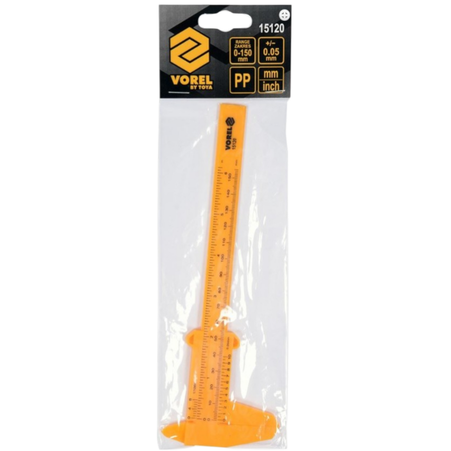 Vorel Kunststoff Schieblehre Messschieber 150mm x 0,05 Schublehre Plastik