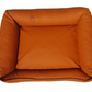 Hundebett Hundekorb Hundekissen Hundesofa Liegeplatz Kunstleder Gr. XL Orange