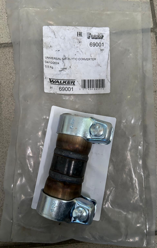 WALKER 69001 Universal Kat Katalysator Rohrkat Benzin Minikat Ø 45,5mm Euro 2