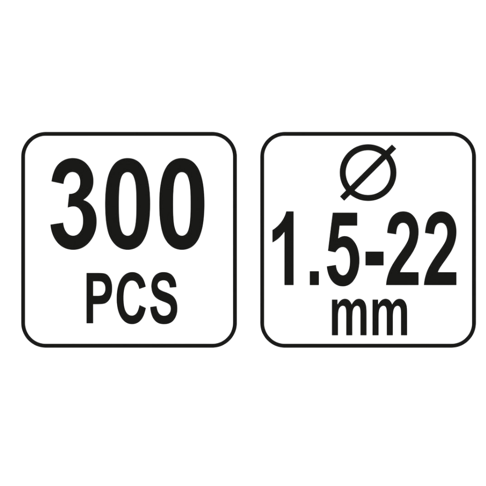 E-Typ Sicherungsringe Sortiment 300tlg Sprengring 1,5-22 mm Seegerring