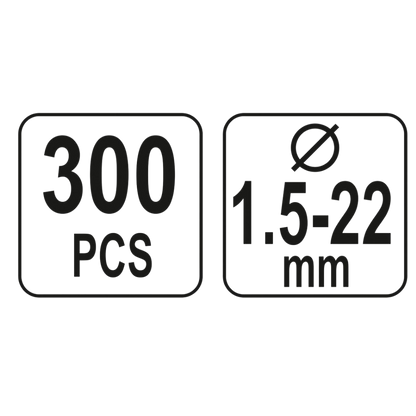E-Typ Sicherungsringe Sortiment 300tlg Sprengring 1,5-22 mm Seegerring