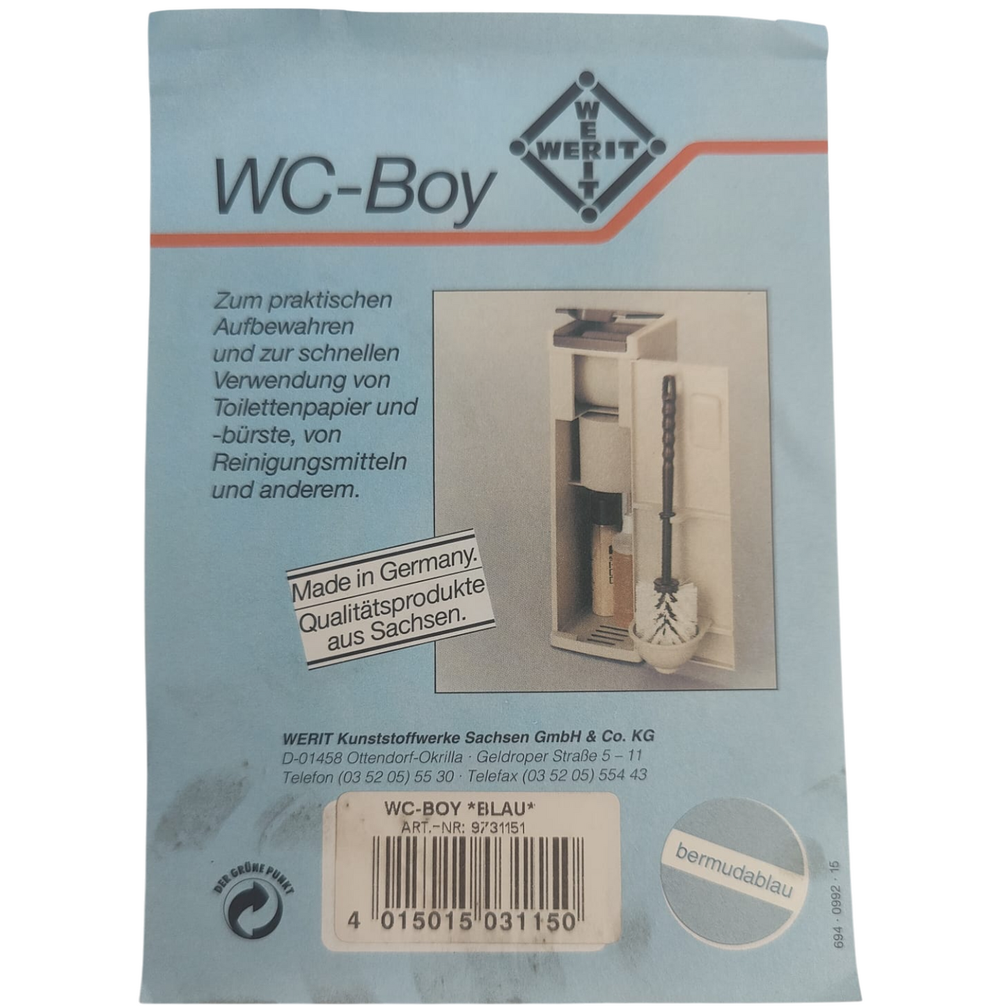 DDR Ost Toiletten Klo Papier Bürste Set Garnitur Rollenhalter Klobürstenhalter