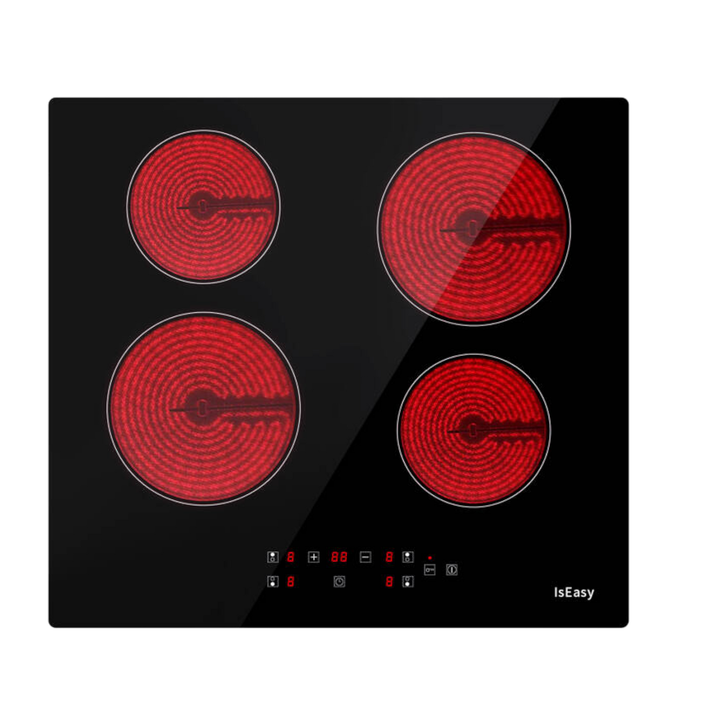 Induktionskochfeld Herdplatte Kochfeld Keramik 4 Zonen 9 Stufe 5400W 59cm x 52cm