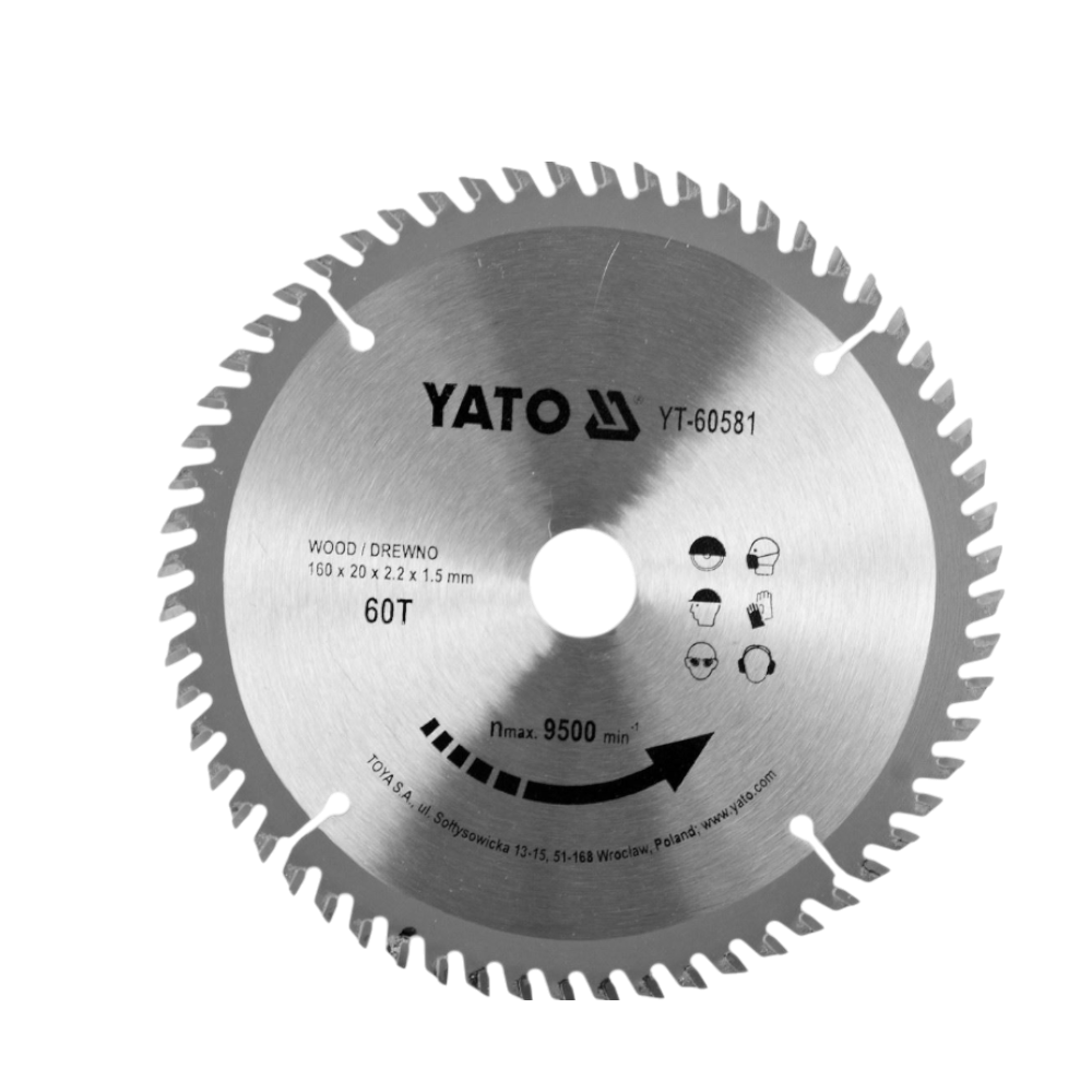 Kreissägeblatt Holzsäge 160x20x2,2x1,5mm 60T TCT Sägeblatt Scheibe 9500min1