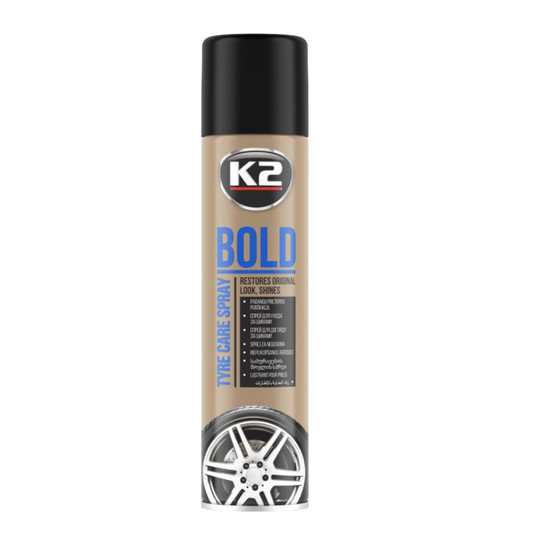 K2 BOLD Reifenpflege Gummipflege Spray 600 ML Reifenglanz Tiefenglanz polieren