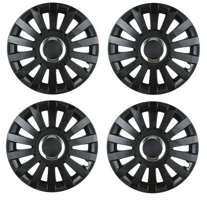 4x Leoplast Radkappen Set 13" zoll 4x Radzierblende Radblende Schwarz 14 Speichen