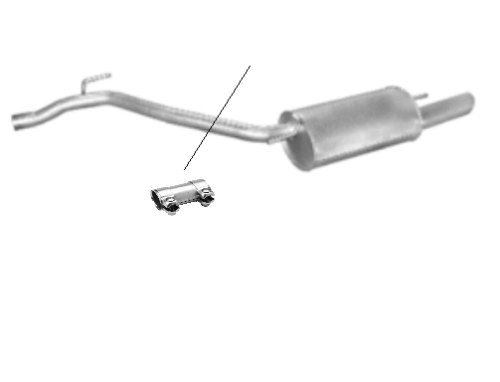 Endschalldämpfer Endtopf Auspuff hinten Transporter IV T4 Benzin 2,0 2,5 2,8 VR6