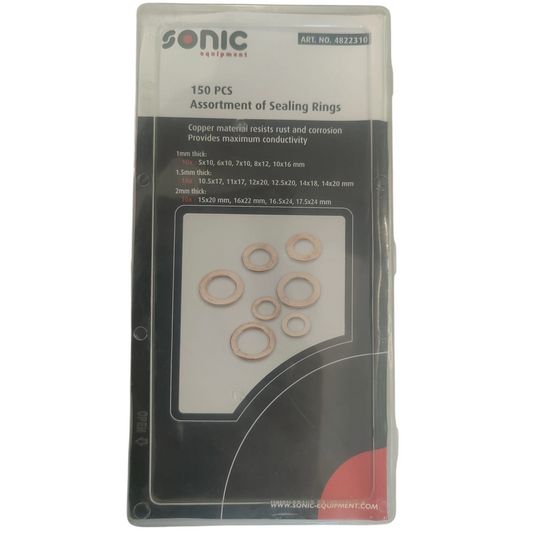 Sonic Kupfer Dichtung Set Sortiment Unterlegscheibe Dichtring Kupferringe 150tlg