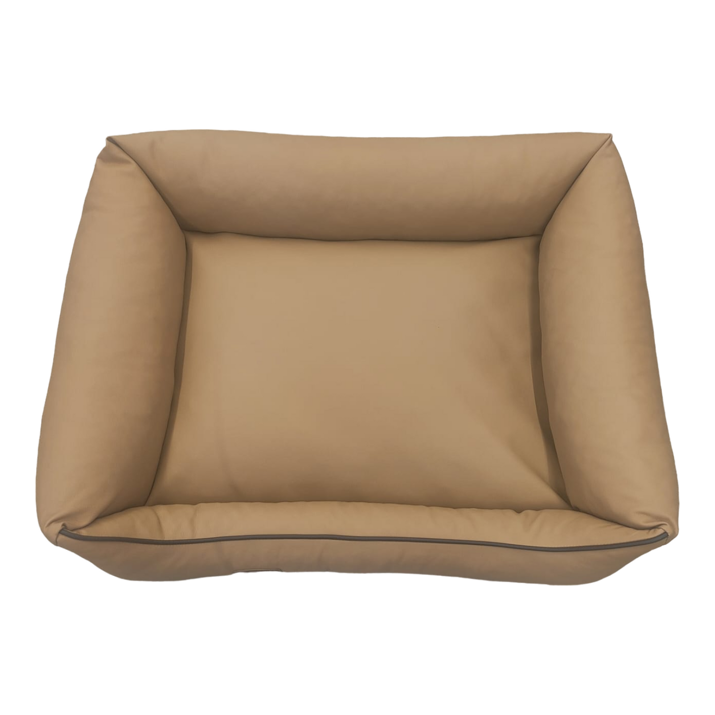 Hundebett Hundekorb Hundekissen Hundesofa Liegeplatz Kunstleder Korb Gr XL Beige