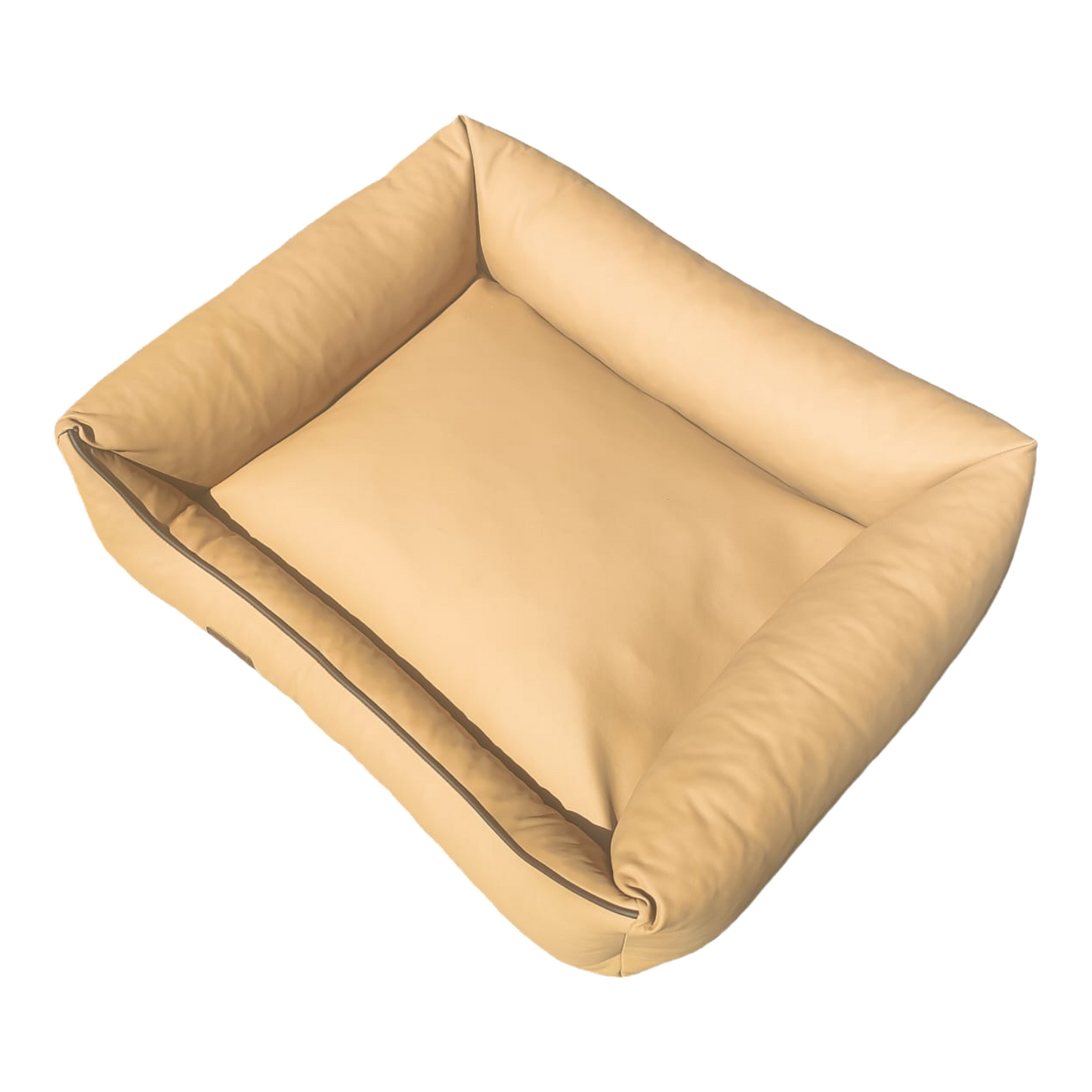 Hundebett Hundekorb Hundekissen Hundesofa Liegeplatz Kunstleder Korb Gr XL Beige