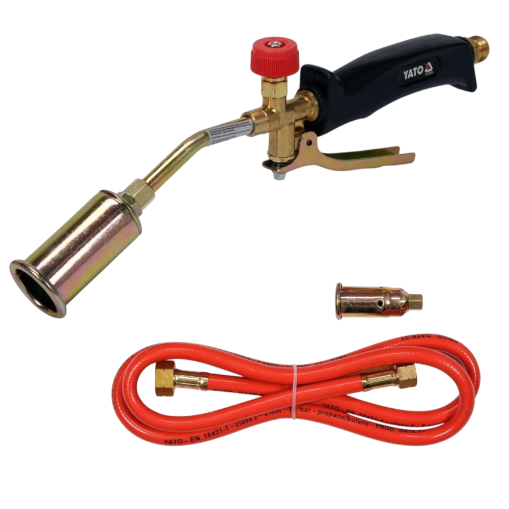 Gasbrenner 18 kW 1289 g/h Lötgerät Gaslötgerät 370mm Abflammgerät mit Adapter