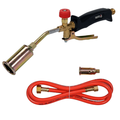 Gasbrenner 18 kW 1289 g/h Lötgerät Gaslötgerät 370mm Abflammgerät mit Adapter
