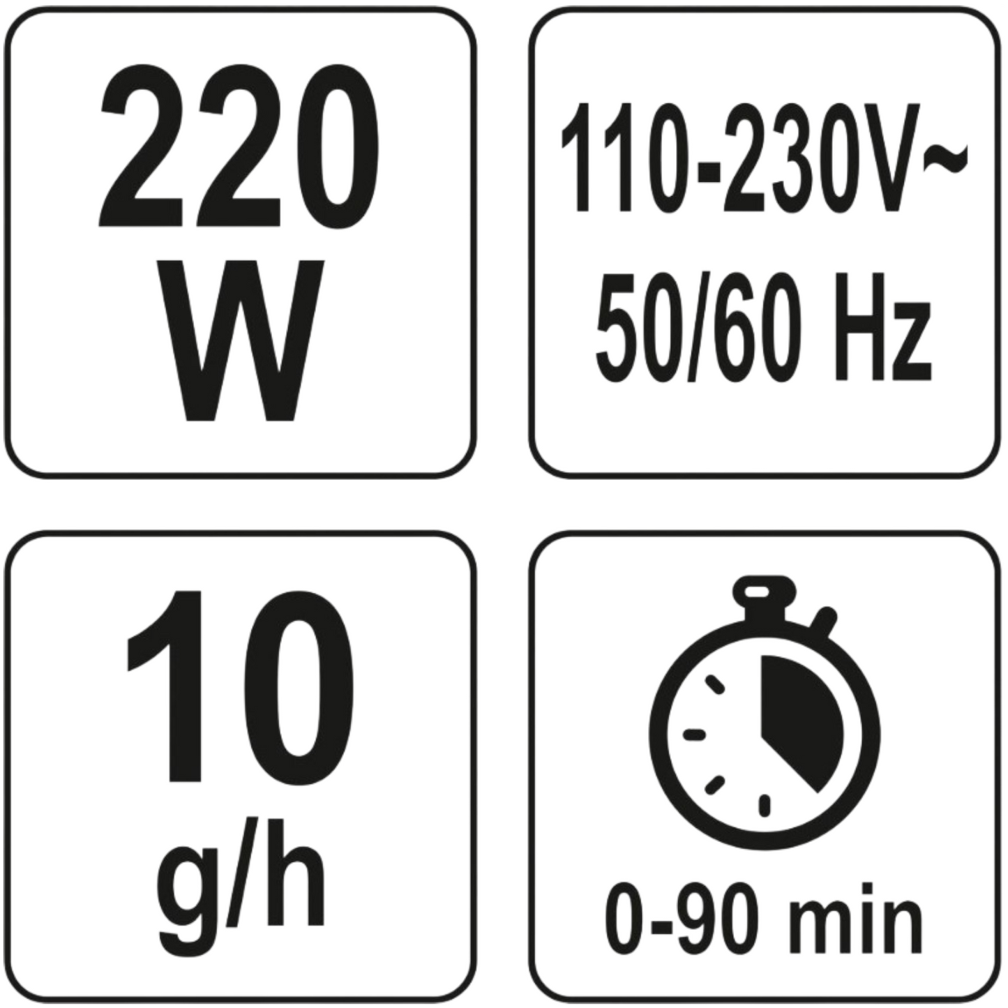 Ozongenerator Ozongerät Luftreiniger 220W Desinfektion Geruchsneutralisator KFZ