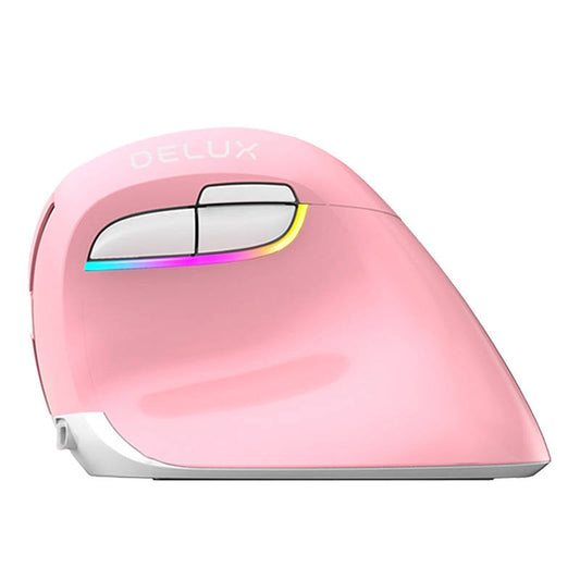 Maus Vertikalmaus pink rosa kabellos M618Mini 2400DPI Blootooth 2,4G ergonomisch Delux