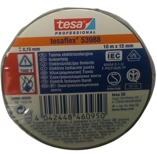 tesa Isolierband Kabelisolierung Kabel Kabelschutzband schwarz 10m x 15mm