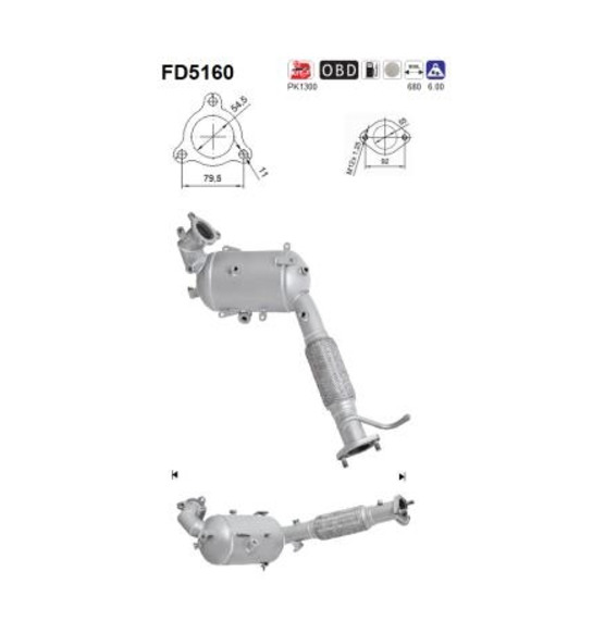 Rußpartikelfilter DPF für Mitsubishi ASX Outlander Peugeot 4008 1.8 110KW 150PS