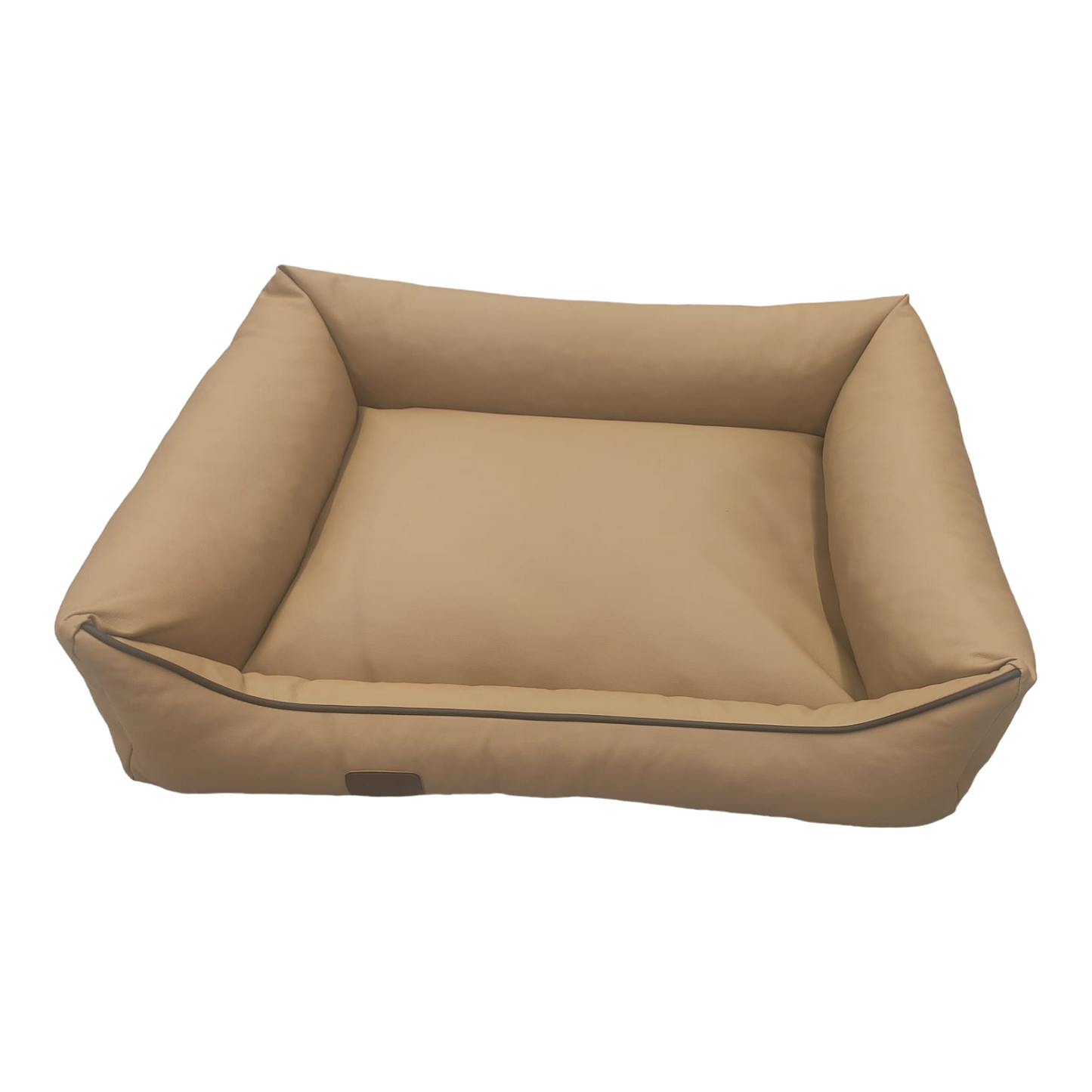 Hundebett Hundekorb Hundekissen Hundesofa Liegeplatz Kunstleder Korb Gr. L Beige