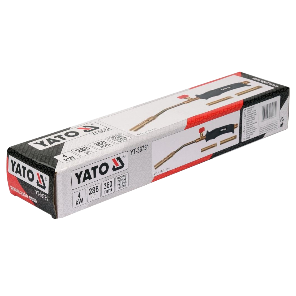 Gasbrenner 4kW 288 g/h 1300°C Lötgerät Gaslötgerät 360mm Abflammgerät Adapter