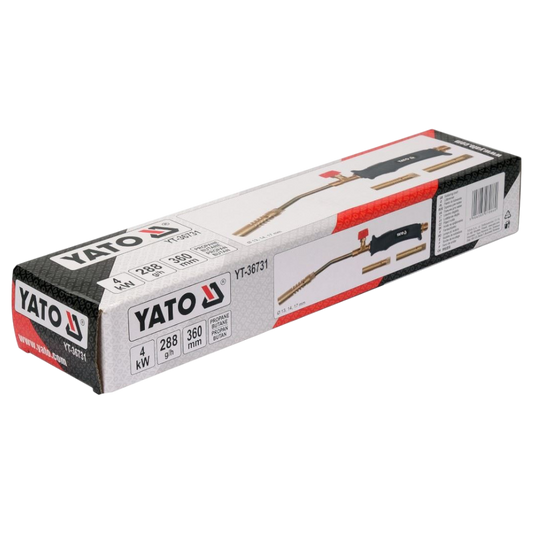 Gasbrenner 4kW 288 g/h 1300°C Lötgerät Gaslötgerät 360mm Abflammgerät Adapter