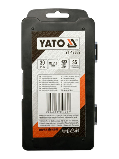 YATO Gewindereparaturset 30-teilig Reparatur Innengewinde M6 x 1.0 mm Edelstahl