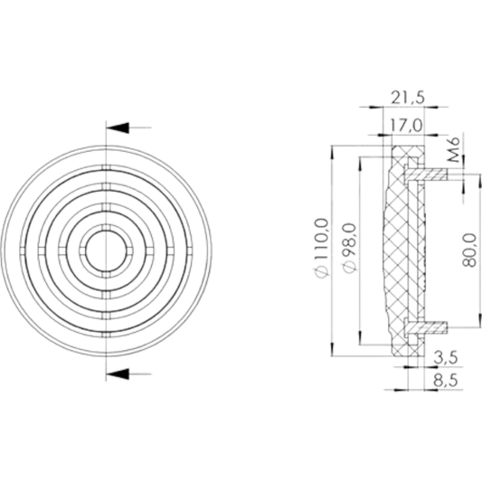 Auflagenteller Gummiteller Auflagepunkt Rangierheber 2-Säulen-Hebebühne 21 110mm