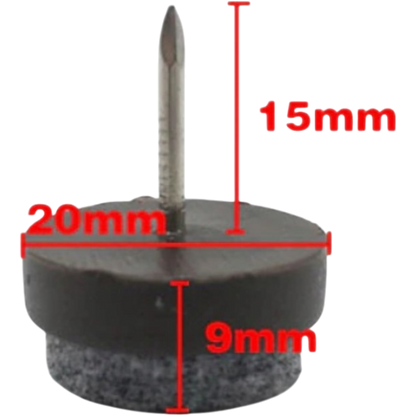 12x Filzgleiter Möbelgleiter robust Filz Stuhlgleiter Gleiter Nagel 20mm Schutz