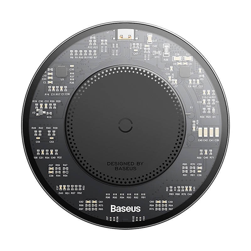 baseus Induktion Ladegerät Qi Kabellos Wireless Charger 15W Schwarz USB-C