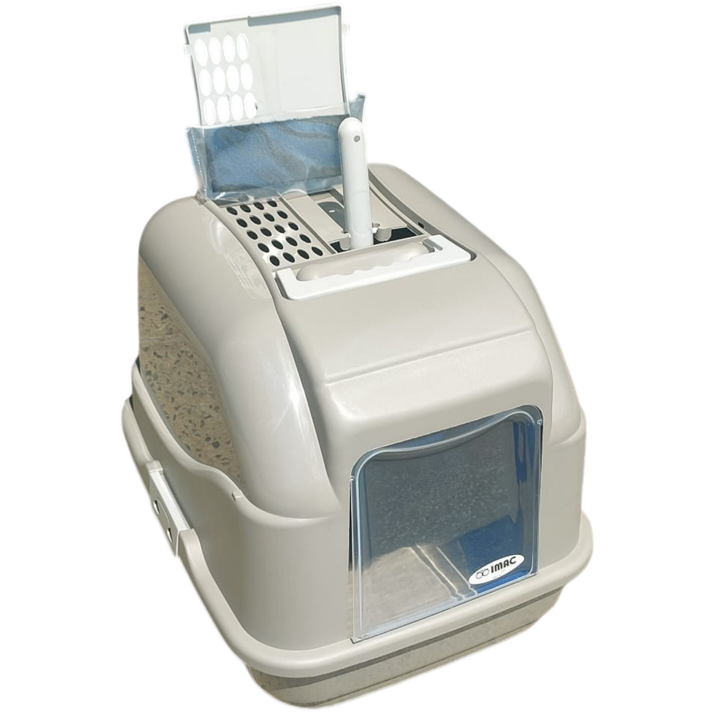 Katzentoilette Katzenklo Cat WC Haubentoilette Filter geschlossen XXL Jumbo Grau