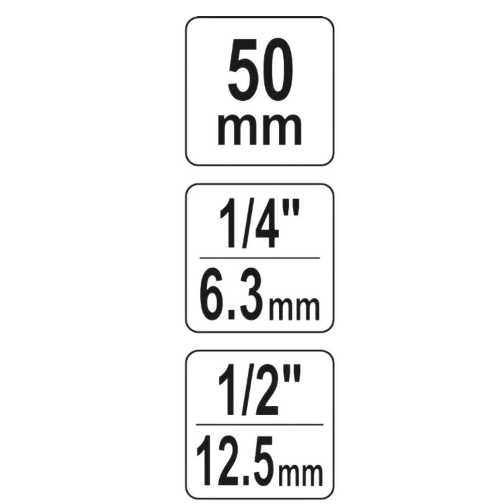 Bithalter Blisterpack Adapter Bohrer 50mm sechseckig 1/4" Schaft 1/2" Treiber