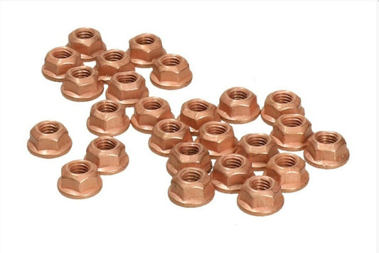 25 copper nut manifold collar M8 x 1.25 SW13 Cu nuts exhaust self-locking