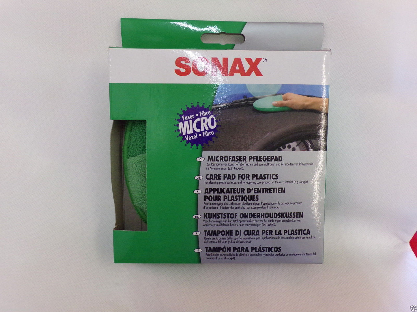 Sonax Kfz Microfaser Pflegepad für Kunststoffoberflächen Innenraum CockpitPflege