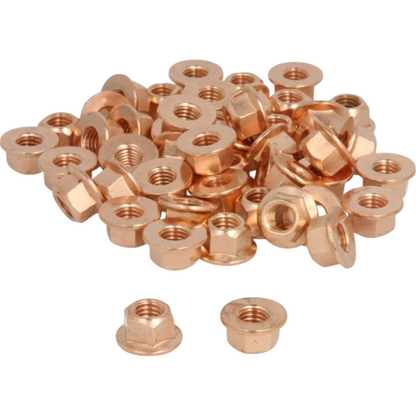 50x Bosal Kupfermutter verkupfert M10x1,5 SW 14 Sechskantmutter Kfz Flansch 18,5