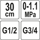Wasserdruckmessgerät 1/2" 3/4" 30cm Messgerät Druckmesser Manometer 0-11 bar